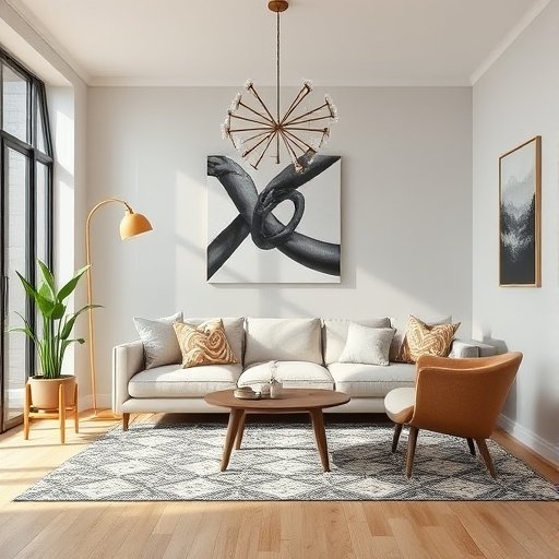 Living room beige and wooden
