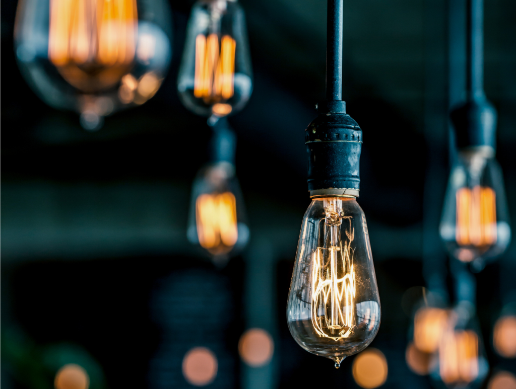 Edison bulbs in Interior