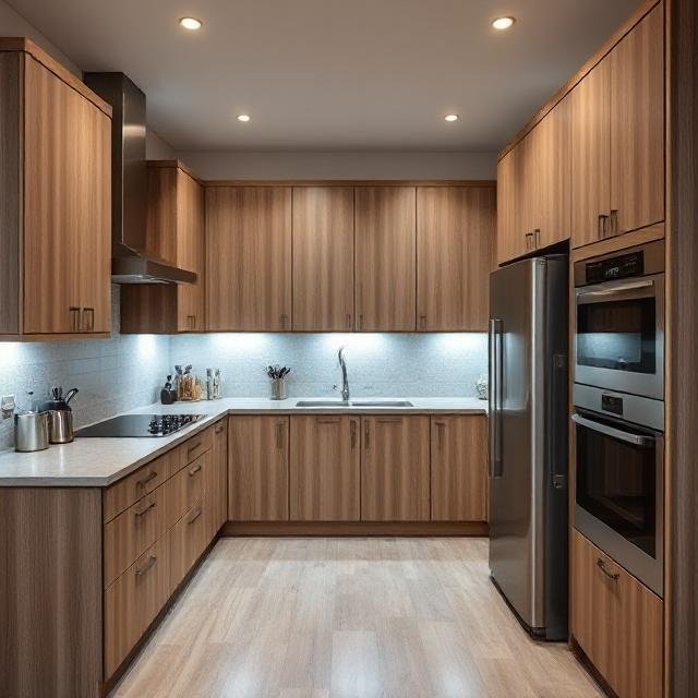 large-modern-l-shaped-kitchen-with-wood-textured-cabinets.